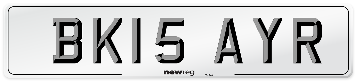 BK15 AYR Number Plate from New Reg